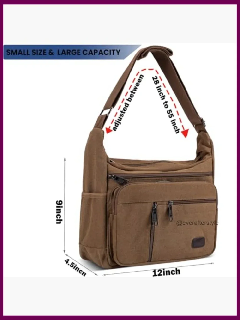 Canvas Vintage Messenger Bag Satchel Crossbody Travel Shoulder Bag Multiple